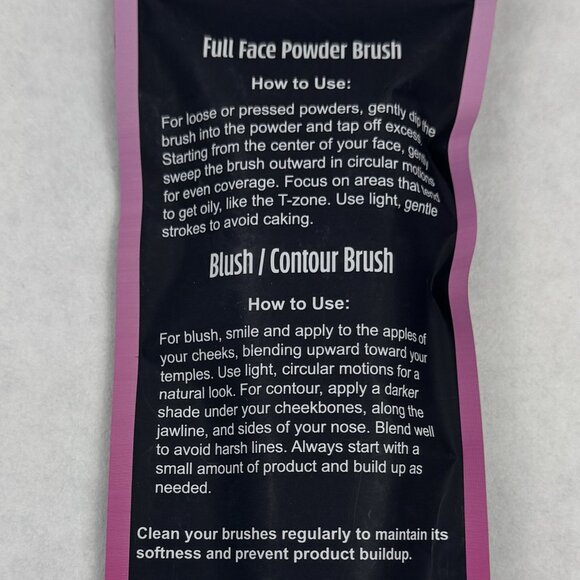 Pinky B Beauty Pretty In Pink 2-Piece Makeup Brush Set Powder Blush Contour NEW - Picture 3 of 6